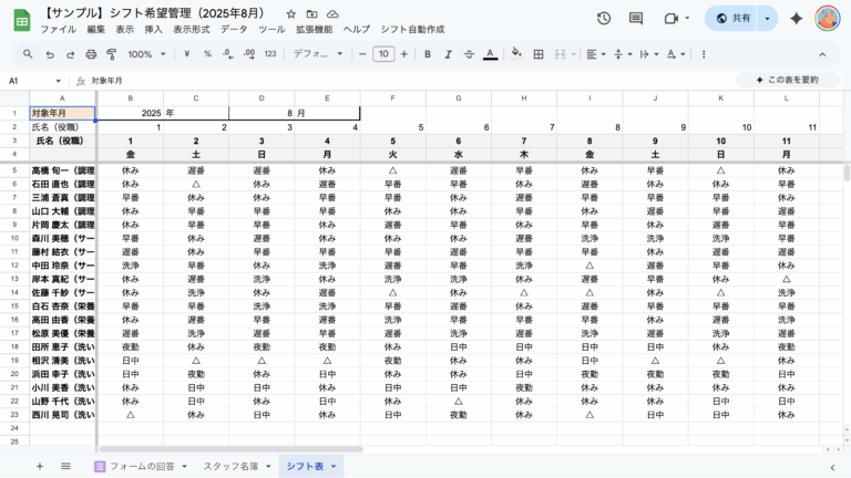 日がかりのシフト作成をわずか数分に！Google Workspace を活用した自動化ツールを開発しました